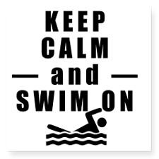 Keep Calm and Swim On Square Sticker 3
