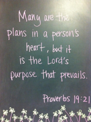 ... plans in a person's heart, but it is the lord's purpose that prevails