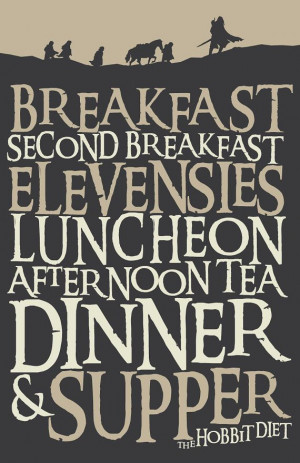... !!! 30 OFF 11x17 Lord of The Rings Inspired Hobbit Diet by 716designs
