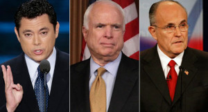 From left: Jason Chaffetz, John McCain and Rudy Giuliani are shown in ...