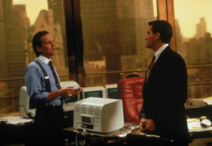 Wall Street: Gordon Gekko (Michael Douglas) und Bud Fox (Charlie Sheen ...