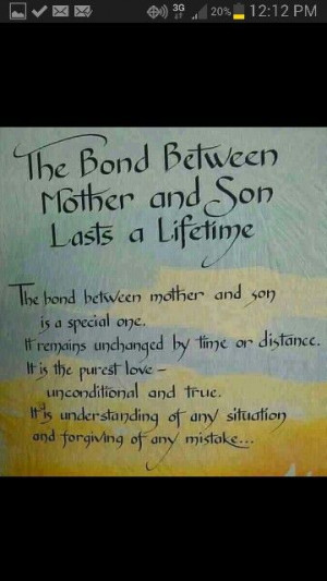The bond between a mother and son