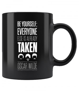 Lab No. 4 Be Yourself Oscar Wild Inspirational Quote On Black Ceramic ...