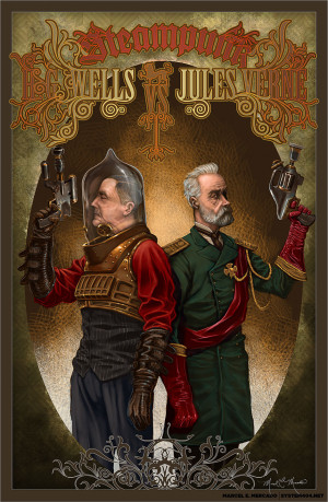 Wells vs Jules Verne by marcel-mercado
