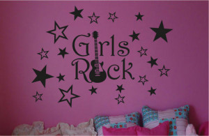 Girls Rock Wall Quote Bedroom Decor Decal Stars For Sale - New and ...