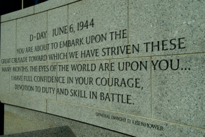 ... quote from General Eisenhower engraved on the World War II Memorial