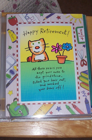 retirement scrapbook page made from a greeting card. photo by Suzie ...