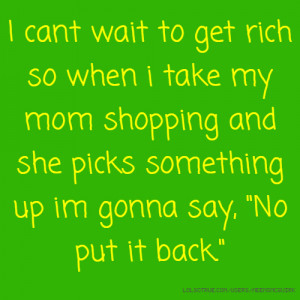 ... shopping and she picks something up im gonna say, 