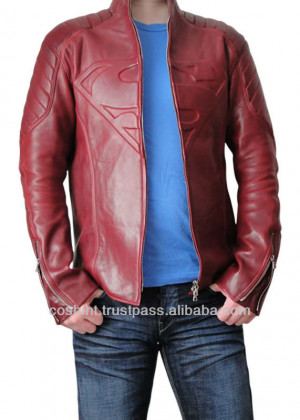 Superman smallville chaqueta de cuero rojo, superman de cuero ...