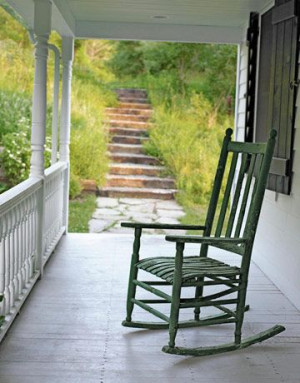 Nothing says home like an old rocking chair on the front porch.