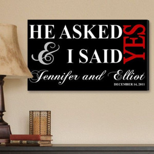 said YES Marriage Quote Canvas Print - Wall Art Home Decor - Wedding ...