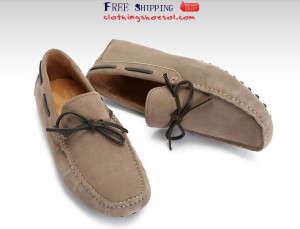 mens classic loafer casual shoes suede laced khaki