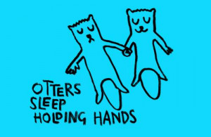 Sea otters sleep holding hands. Picture Quote #3