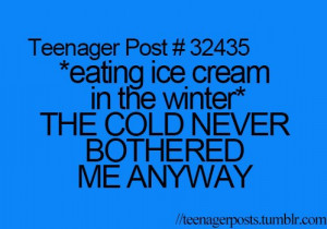 , cold, eating, funny, hungry, ice cream, laugh, lol, never, quote ...