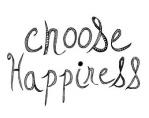 Choose Happiness 8x8 print- hand drawn typography- black and white ...