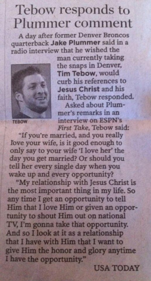 Tim Tebow on his faith in Jesus Christ