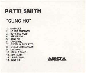 Patti Smith, Gung Ho, UK, Promo, Deleted, CD-R acetate, arista, CD ...