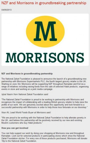 WHY are Morrisons helping the National Zakat Foundation to finance ...