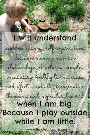 how we learn playing outside