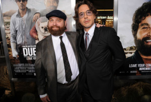 ... Actors Zach Galifianakis and Robert Downey Jr. arrive at