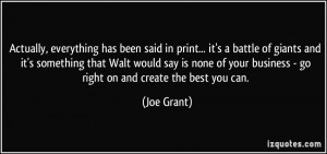 More Joe Grant Quotes