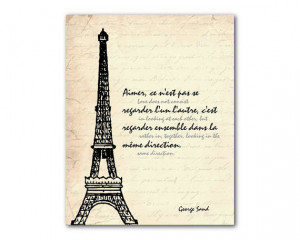 Eiffel Tower Paris France - Inspirational Wall Art - Love Quote - Wall ...