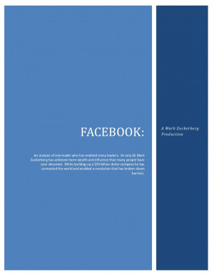 Facebook: A Mark Zuckerberg Production