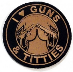 Love Guns and Titties Patches | Black and Tan