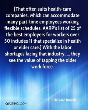 ... workers over 50 includes 11 that specialize in health or elder care