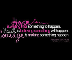 ... Is Believing Something Will Happen Courage Is Making Something Happen