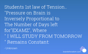 Students 1st law of Tension.. Pressure on Brain is Inversely ...