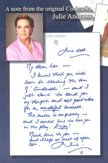 Julie Andrews Note to Lea Salonga Cinderella