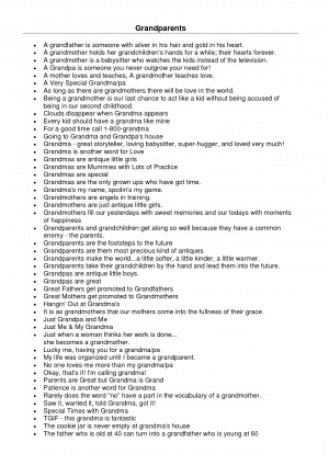 Grandparents Poems