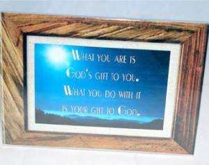 Framed Christian Art Print with Ins pirational Quote 