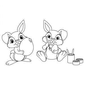 easter bunny clipart black and white