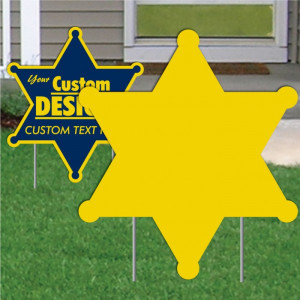 Sheriff Star 4mm Corrugated Plastic Blank - White or Yellow