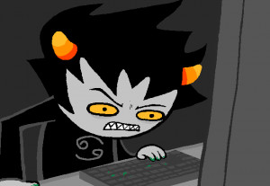 One of the only times Karkat smiles