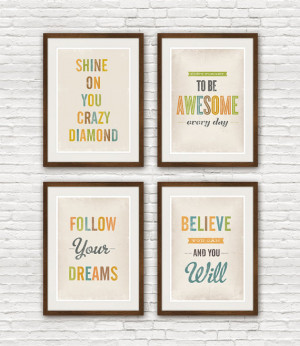 ... quote posters, inspirational art collection, nursery art, motivational
