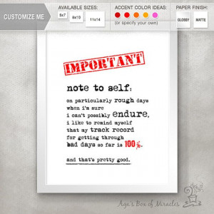 ROUGH DAYS Inspirational Quote Print / Motivational Gift for Friend ...