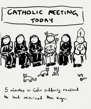 Funny Catholic Meeting Today Cartoon - 5 minutes in Colin suddenly ...