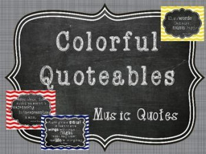 Colorful Quoteables Chevron, Music Quotes