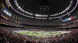 bands perform during pre-game ceremonies for the NFL Super Bowl ...