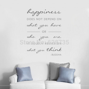 buddha wall quote decal happiness relies on what you think buddhism ...