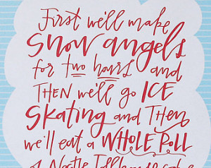 Elf Quote Print - And Then We Can S nuggle - Calligraphy Christmas ...