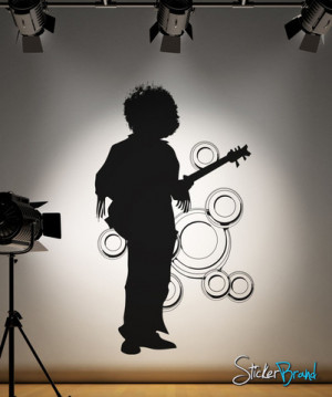... Designs » Vinyl Wall Decal Sticker 70's Afro Guitar Player #OS_AA140