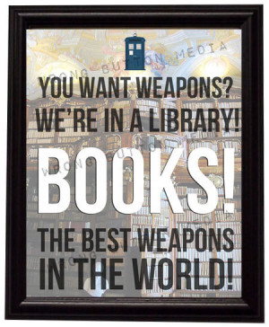Doctor Who 10th Doctor Library Quote Art Print