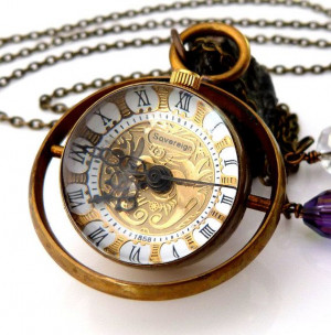 ... Pocket/Watch Necklaces - Time Turner - Steampunk Orb Watch Necklace