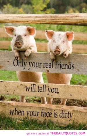 ... Your Real Friends Will Tell You When Your Face Is Dirty - Animal Quote