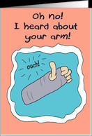Broken Injured Arm Hand Get Well Soon Paper Greeting Note Card ...