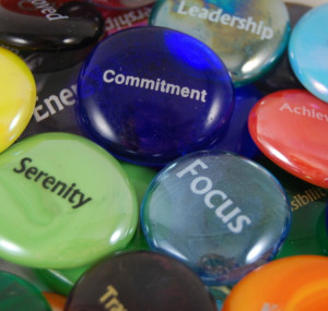 Focus Stones - Imprinted Colored Glass - OVER 100 WORDS